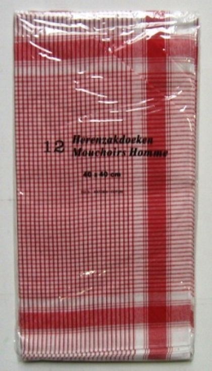 Tiseco Emilio Zakdoek 40X40cm Vichy per Stuk rood - -