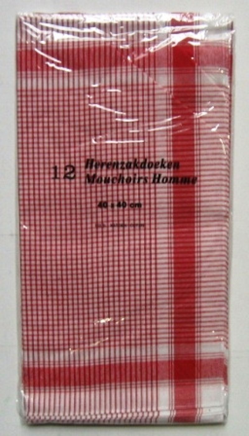 Tiseco Emilio Zakdoek 40X40cm Vichy per Stuk rood - -