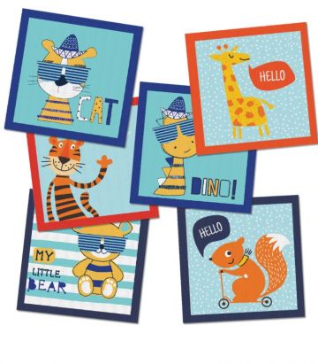 Tiseco Zakdoeken Kinderen 12 stuks jongens blauw U -