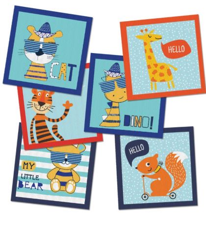 Tiseco Zakdoeken Kinderen 12 stuks jongens blauw U -