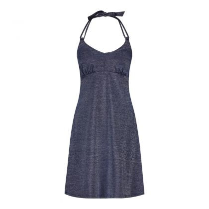 Wow Beach dress halter blauw M -