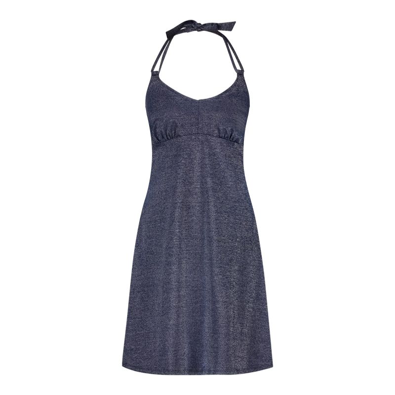 Wow Beach dress halter blauw M -