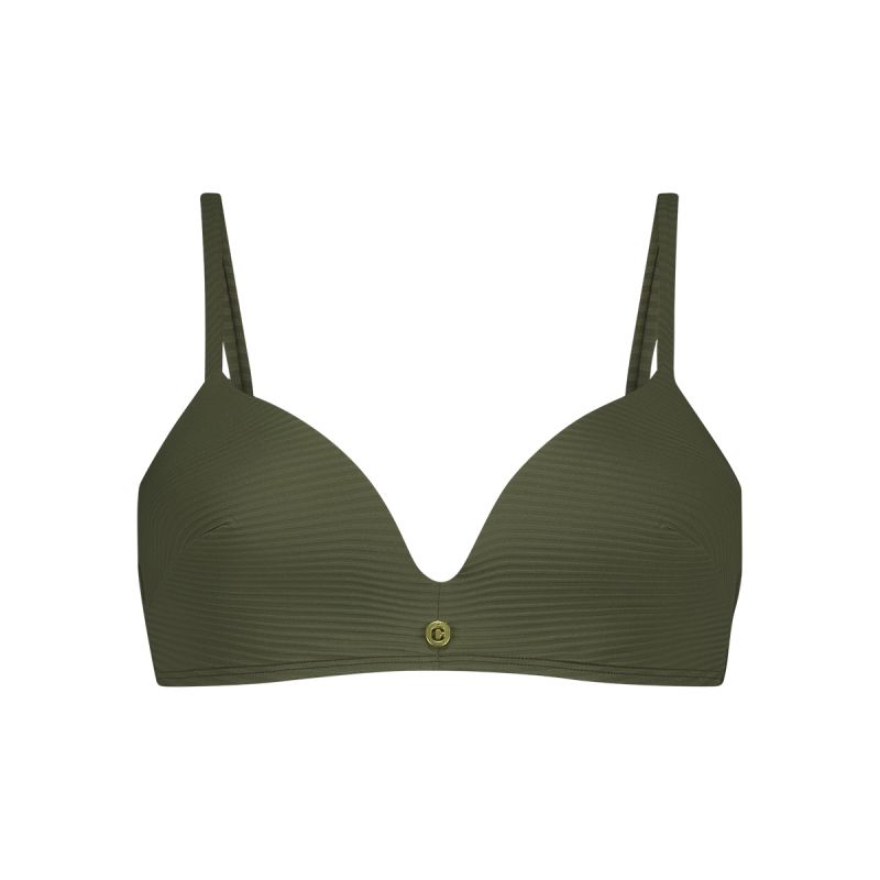 Wow Bikini top plunge padded groen 40 C