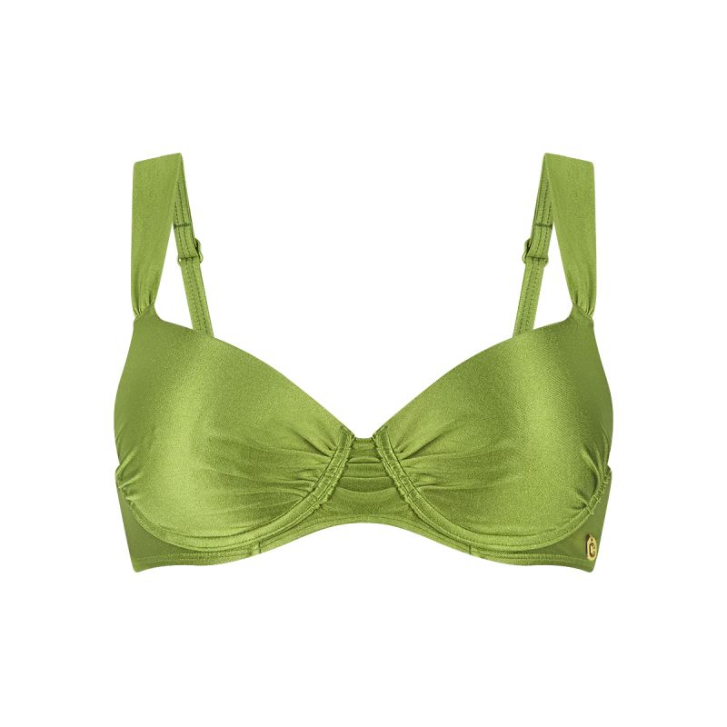 Wow Bikini Top Push-Up wired kiwi kaki 38 D