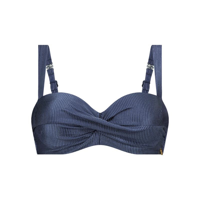 Wow Bikini top twisted padded wired blauw 42 F