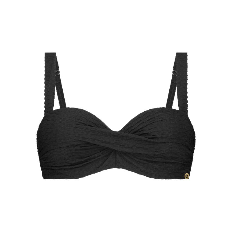 Wow Bikini top twisted padded wired zwart 38 B