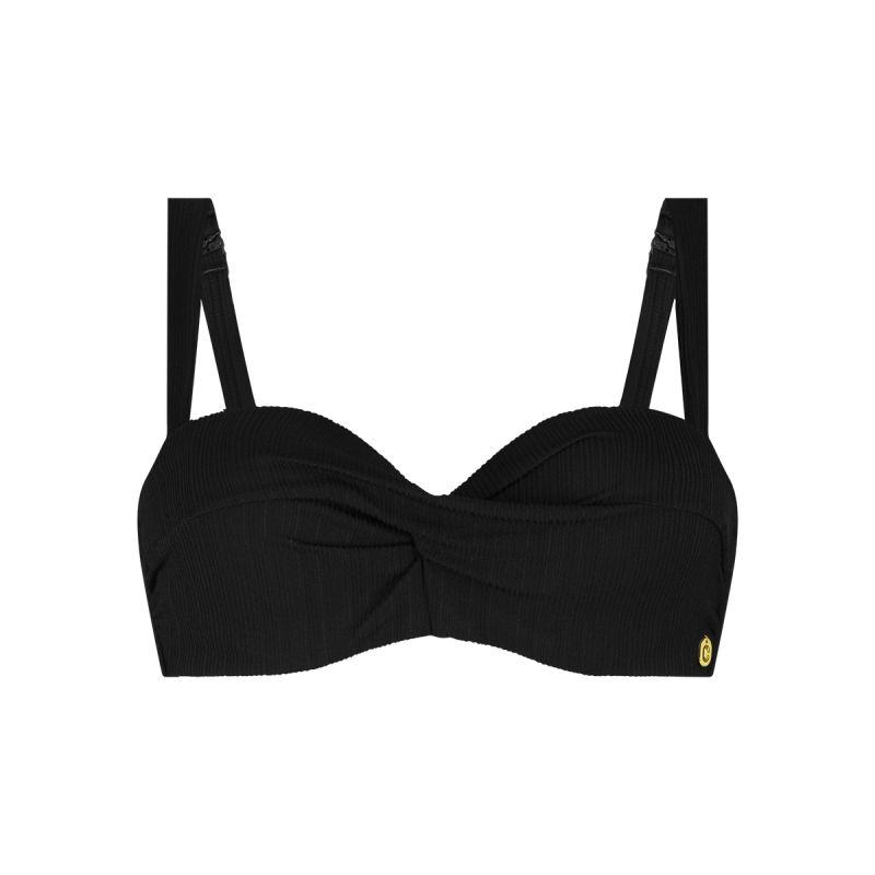 Wow Bikini top twisted padded wired zwart 44 F