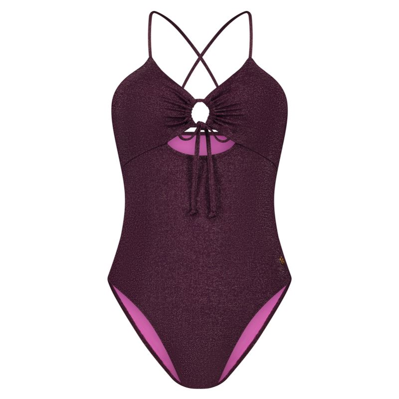 Wow Swimsuit removable padding wine red bordeaux 38 -