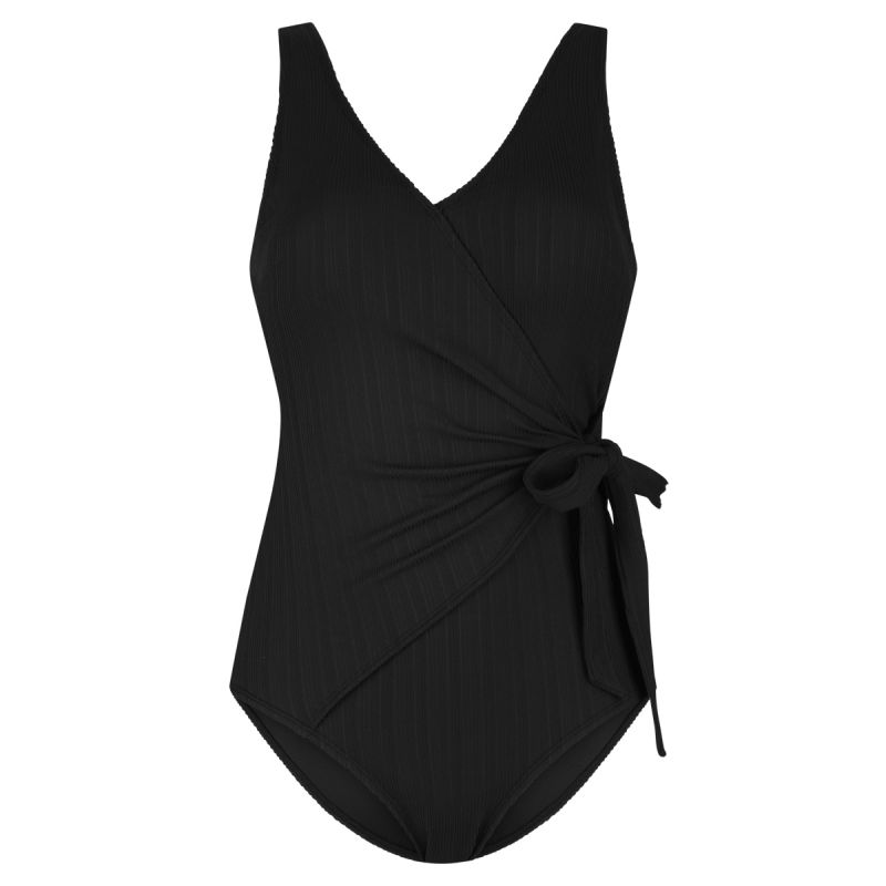 Wow Swimsuit V-Neck padded Black zwart 36 -