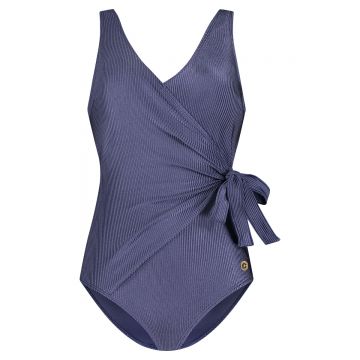 Wow Swimsuit V-neck padded blauw 46 -