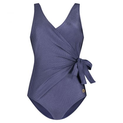 Wow Swimsuit V-neck padded blauw 46 -