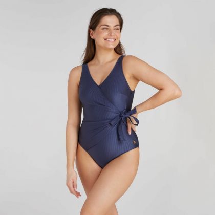 Wow Swimsuit V-neck padded blauw 46 -