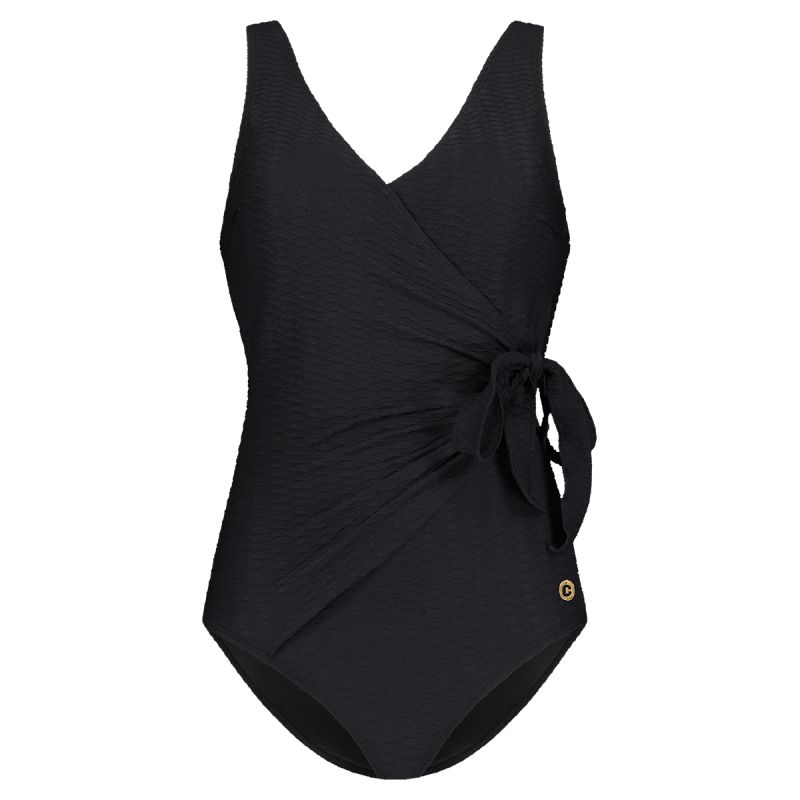 Wow Swimsuit V-neck padded zwart 36 -