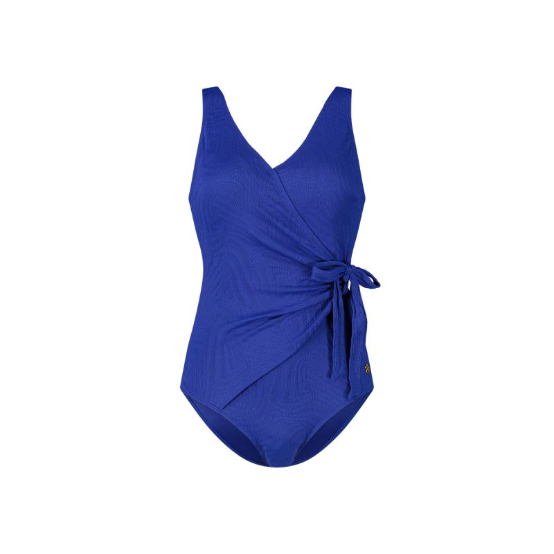 Wow V-neck swimsuit blauw 46 -