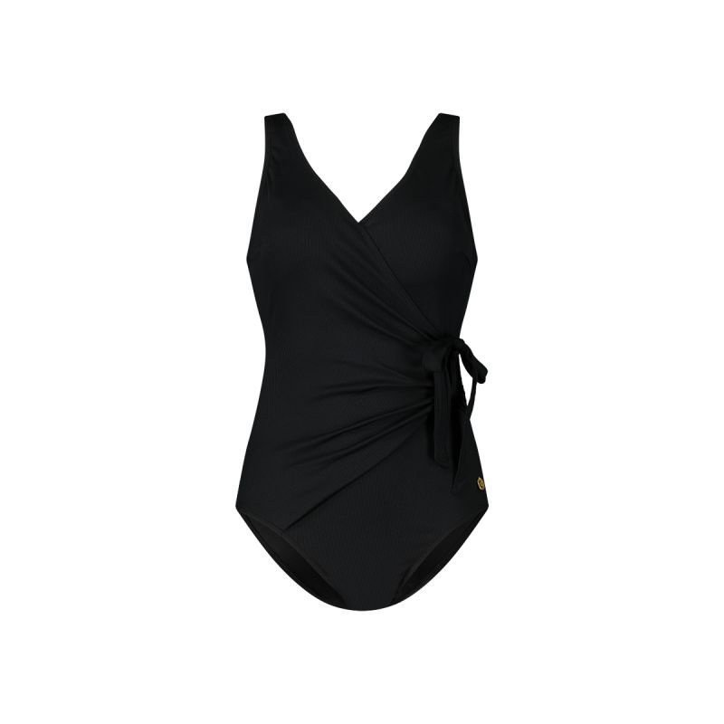 Wow V-neck swimsuit zwart 46 -
